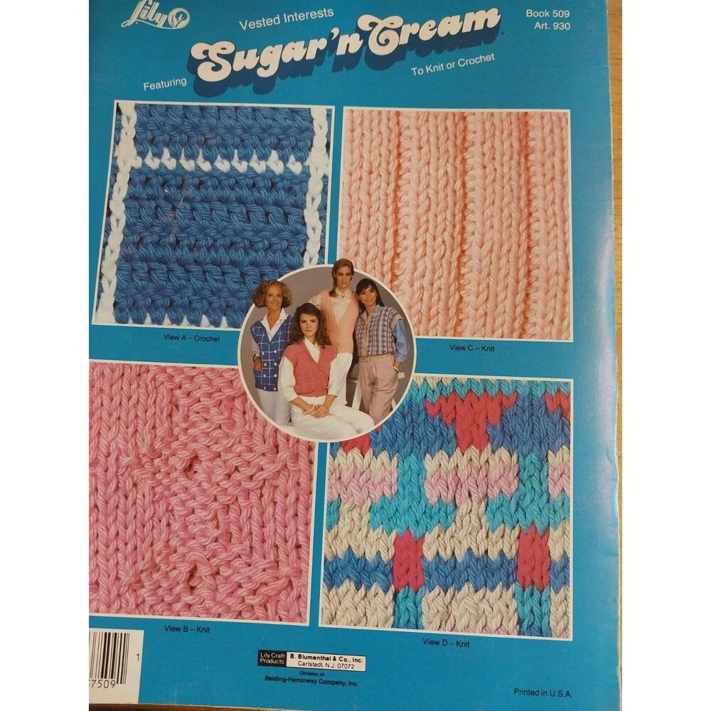 Lily Vested Featuring Sugar N Cream to knit or crochet